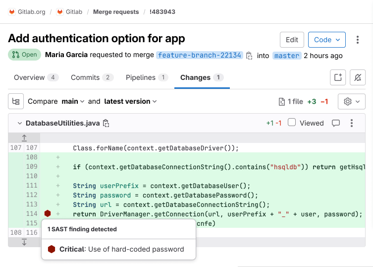 SAST 行内指示器