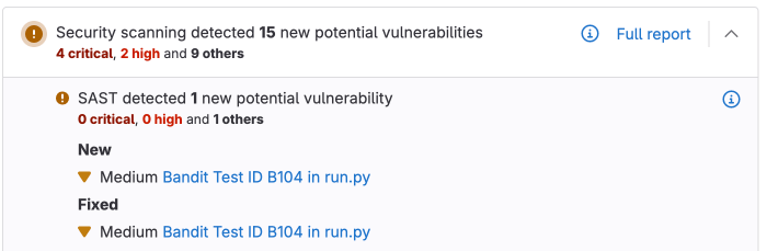 安全合并请求小部件