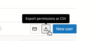 user permission export button