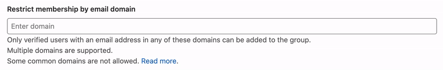 Domain restriction by email