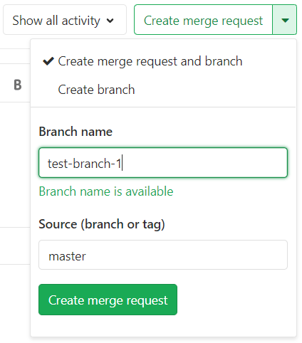 Create MR from issue