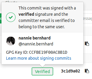 Signed commit with verified signature